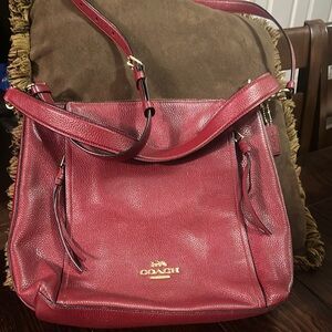 Coach Cherry Red Leather Shoulder Bag
